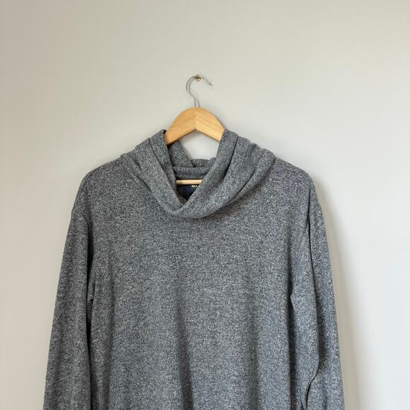 Anthropologie Maeve Cowl Neck Knit Long Pullover Sweater Top Heather Grey - Picture 4 of 10